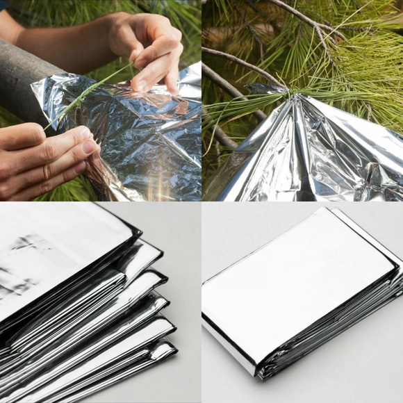 Mylar Survival Blanket Rescue Insulating Space Thermal Poncho Emergency - Picture 11 of 11
